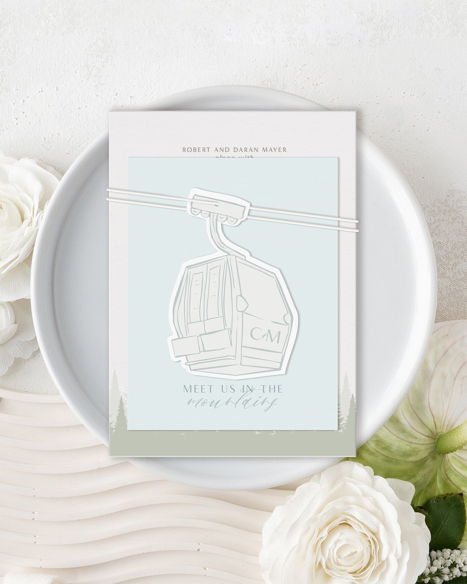 Modern Mountain Reply Card