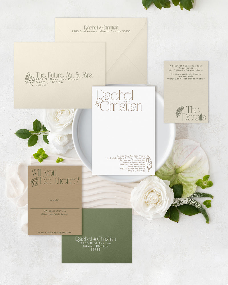 Modern Frond Invitation Suite