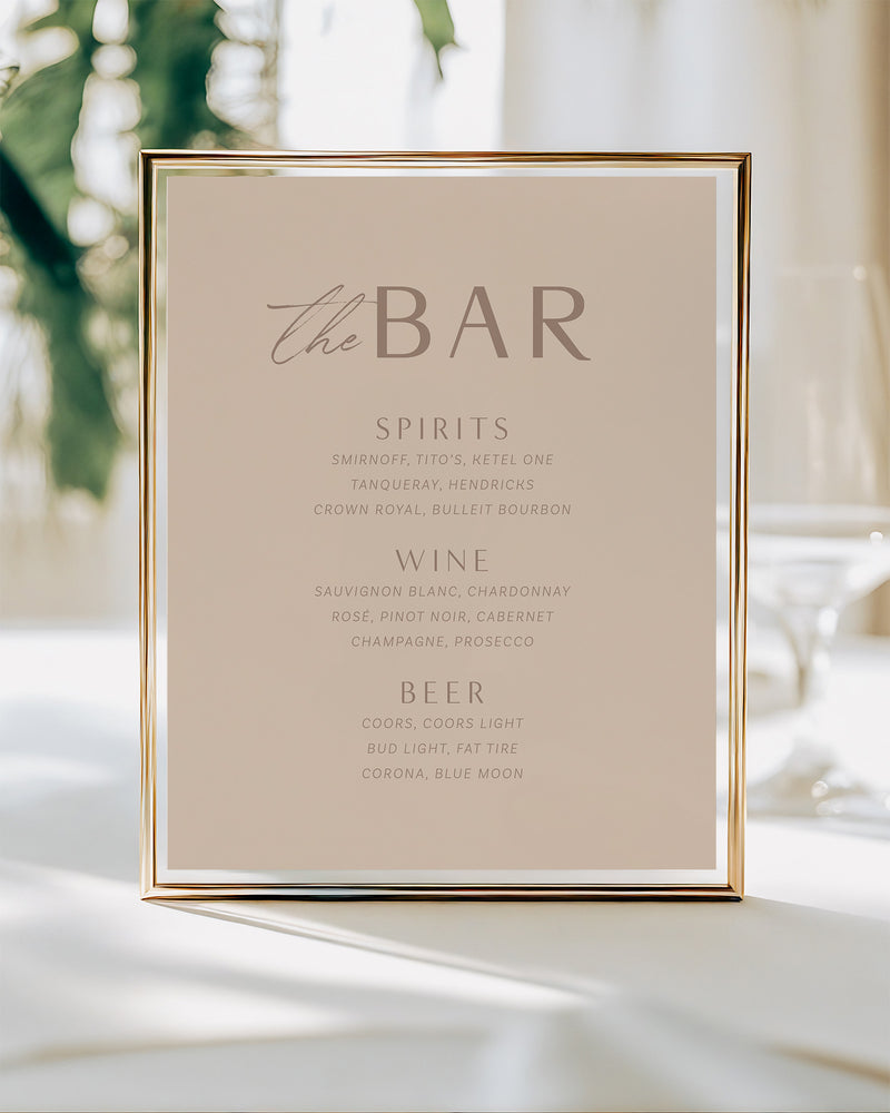 Modern Mountain Bar Menu