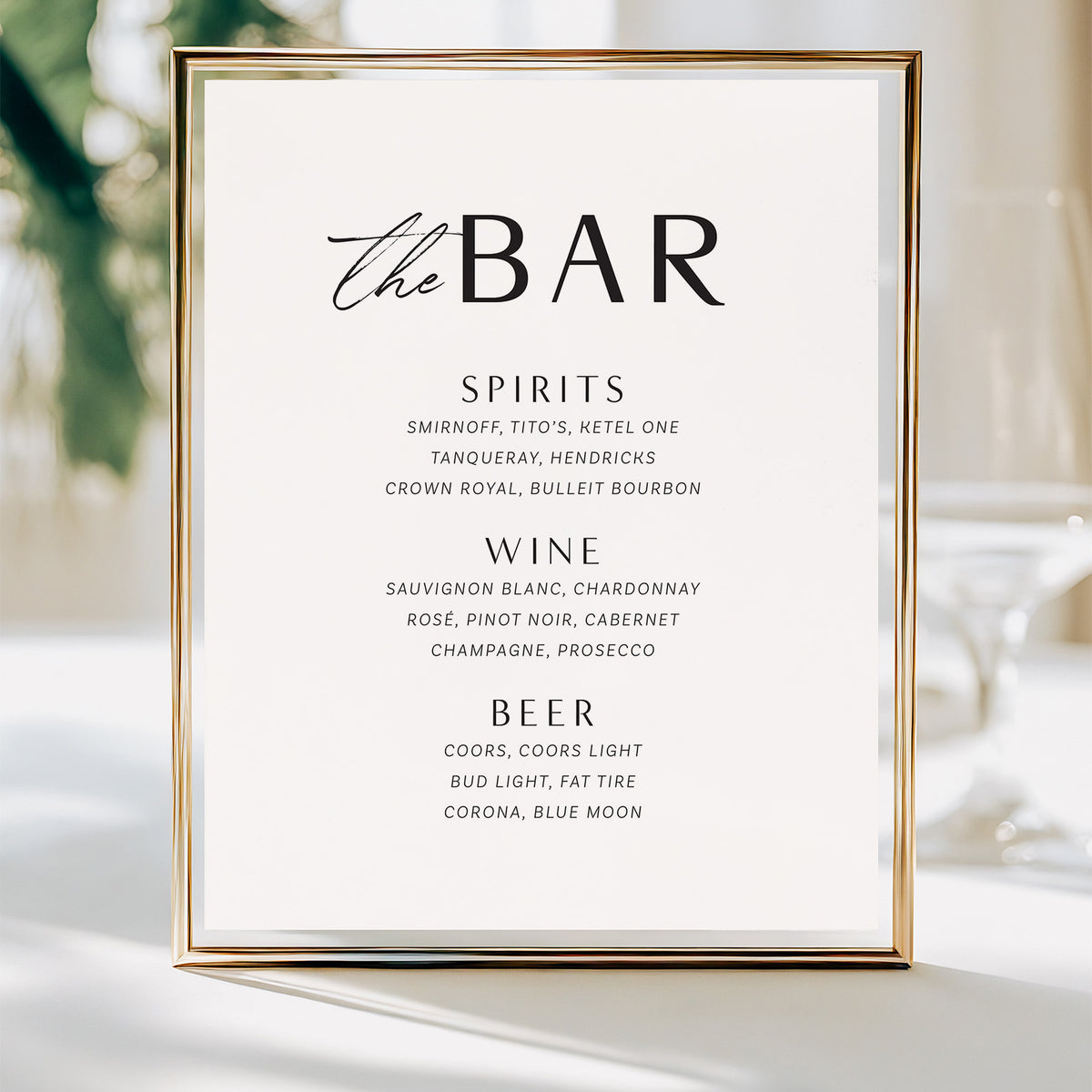 Modern Mountain Bar Menu