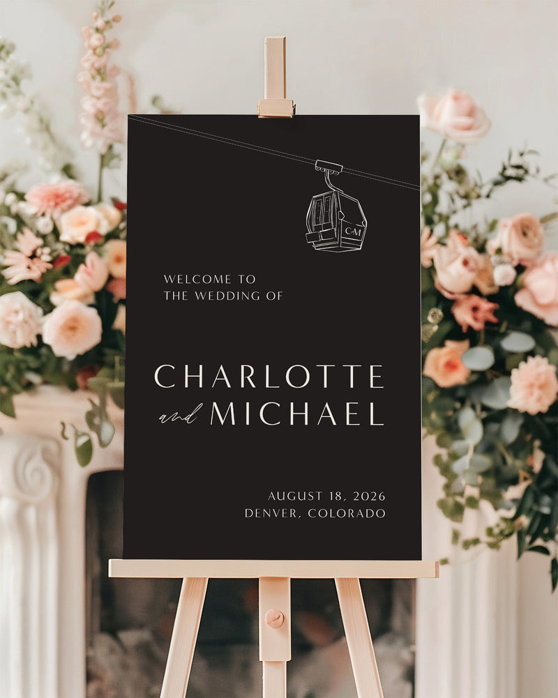 Modern Mountain Welcome + Escort Signs